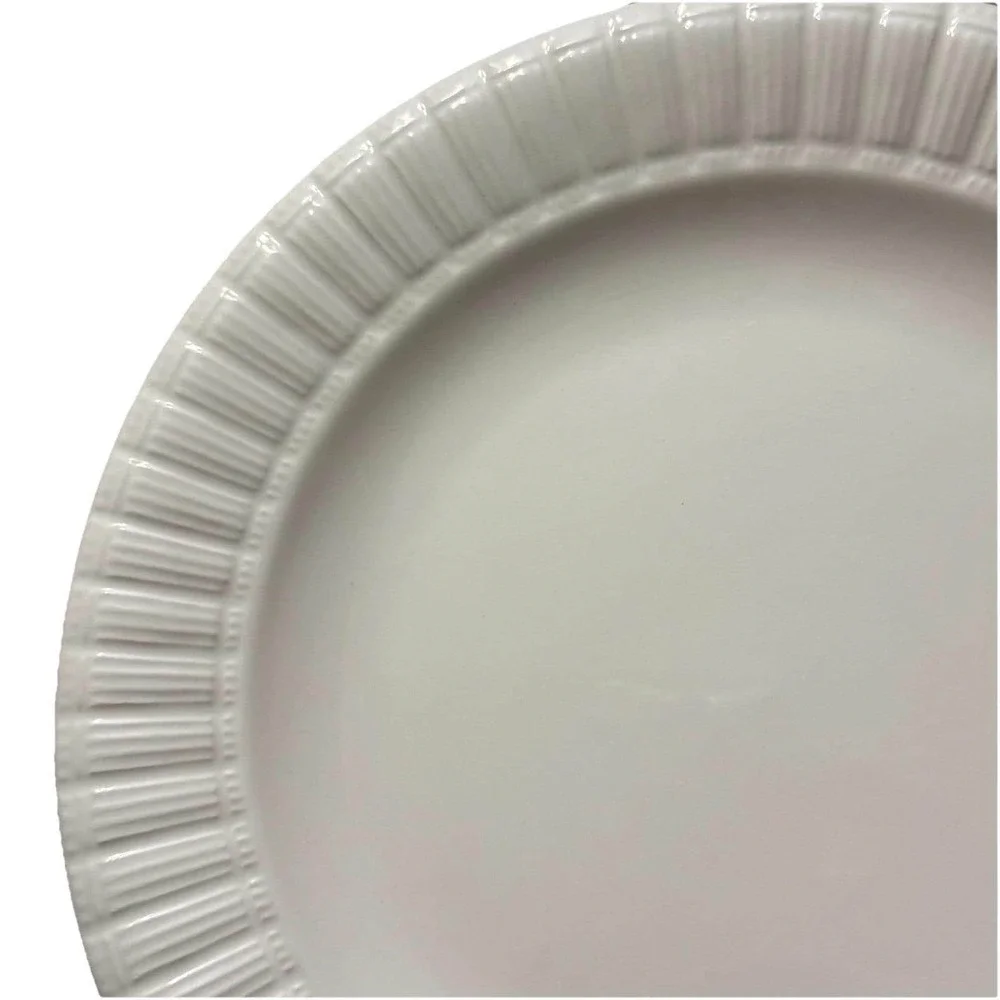 Pier 1 Lunca Blanca White Salad Plate Set of 4 Dishwasher Safe 8